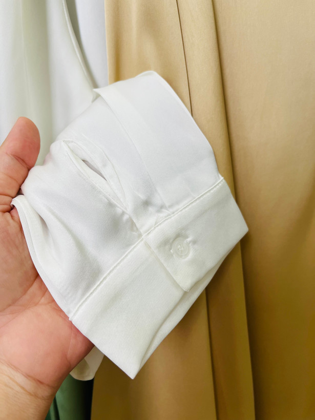 شومیز بیسیک ساتن ابریشم وارداتی مچ دکمه